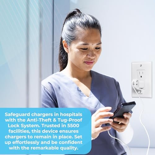 Ultimate Security USB Charger Lock – Theft-Resistant Charging Solution for Apple & Samsung Devices – Child-Safe Design for Public Use – Durable Socket Lock with Fast Charging Capability – Proudly Made in the USA – Essential for Shared Spaces like Cafés and Airports – Effortlessly Protect Your Electronics During Charging