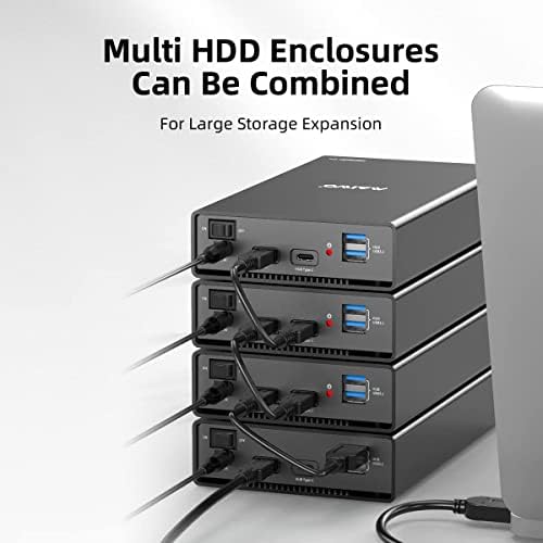 MAIWO USB C to SATA III External Hard Drive Enclosure – 6 Gbps Data Transfer with 1 USB C & 2 USB A 10 Gbps Hub for 3.5″ & 2.5″ SATA SSDs/HDDs – Compatible with Seagate, Samsung, Xbox – Versatile Storage Solution for Gamers & Professionals