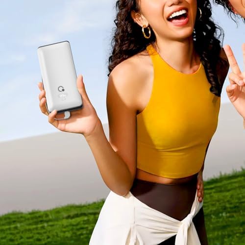 Brand Q 10000 m Ah Portable Power Bank with Integrated Cables & AC Wall Plug – USB-C Fast Charging Solution for i Phone, Tablets, and All Smartphones – Multidevice Charging & Travel-Friendly Design for Ultimate Convenience and Reliability