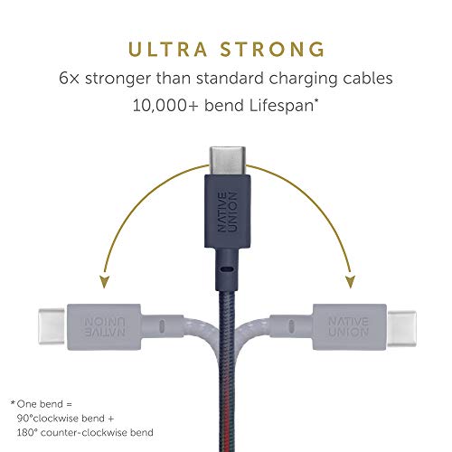 Native Union Belt Cable XL 10 ft USB-C to USB-A – Ultra-Durable Charging Solution with Leather Organizer for i Phone 16, Samsung Galaxy Z Fold 6, Pixel 9 Pro & More – Maximize Speed & Style with Tangle-Free Design