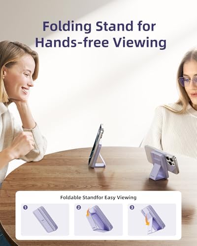 Ultra-Slim Magnetic Wireless Charger with 10,000 m Ah Power Bank and Foldable Stand – Fast Charging for Effortless Device Compatibility and Hands-Free Convenience