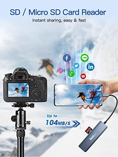 Revolutionize Your Workspace with the dockteck 5-in-1 USB-C Hub Multiport Adapter – 4 K HDMI, Dual SD/TF Card Slots, and 2 High-Speed USB 3.0 Ports for Mac Book Pro, Air, i Pad Pro, and XPS – Unmatched Versatility and Rapid File Transfers