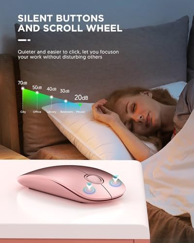 Sleek Purple Wireless Bluetooth Mouse – Effortless Dual Connectivity, 1600 DPI Precision, Whisper-Quiet Clicks, Long Battery Life for Enhanced Productivity and Versatile Device Compatibility