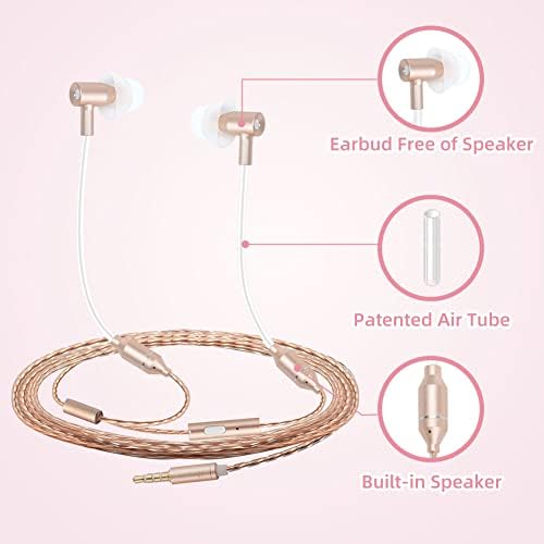 ibrain EMF-Free Air Tube Earbuds – Advanced Noise Cancelling Wired Headphones with Built-in Microphone for Safe and Superior Sound – Ergonomic Comfort for Music and Calls – Sleek Black Aesthetic for Everyday Use