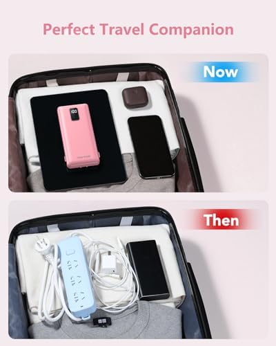 Ultimate Charmast 10,000 m Ah Portable Power Bank with Integrated Cables & Wall Plug – Fast Charging Essential for i Phone 16/15/14/13, Samsung, i Pad, and More – Unmatched Convenience for Travelers and On-the-Go Professionals