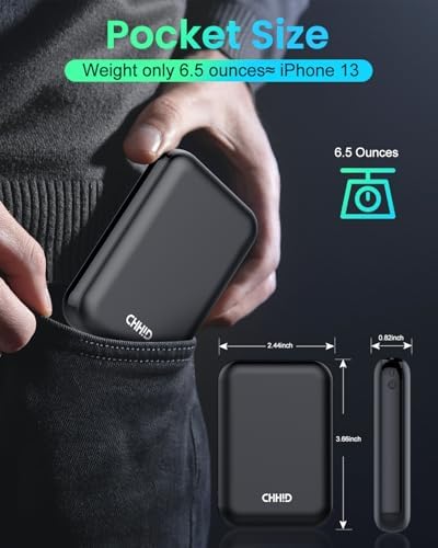 Ultimate 10000 m Ah Pocket Power Bank for Heated Vests and Jackets – Dual USB Portable Charger with LED Display for i Phone and Android Devices – Lightweight External Battery for Outdoor Adventure Enthusiasts