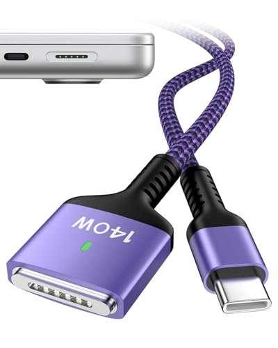 140 W Magnetic USB-C to Mag Safe 3 Charger for Mac Book Pro & Air – 6 Feet Long Fast Charging Cable for Enhanced Performance and Compatibility – Ideal for 16/14 Inch Mac Book Pro and 15/13 Inch Mac Book Air – Durable, Reliable Power Solution for On-the-Go Users
