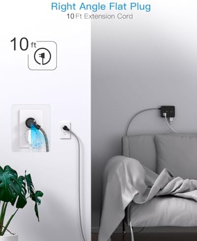 HANYCONY 6 ft Surge Protector Power Strip with 8 Outlets & 2 USB-C Ports – Essential College Dorm Extension Cord with Space-Saving Flat Plug for Fast Charging and Device Safety – Perfect for Home Office and Tech Needs