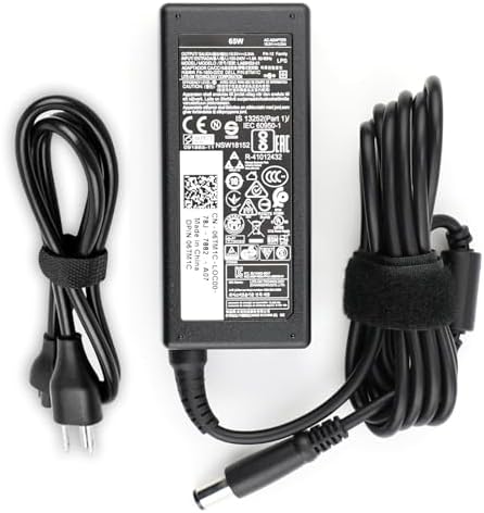 High-Speed 65 W Dell Laptop AC Adapter Charger for Latitude, Inspiron, Vostro & Chromebook – Universal 7.4 mm Connector, Lightweight, and Safety-Protected Power Supply for Optimal Performance and Portability
