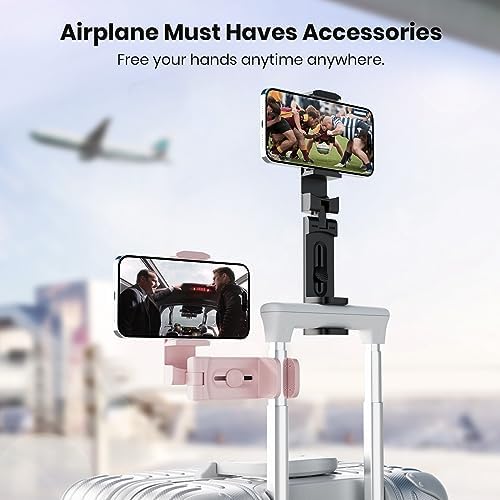 2 Pack Klearlook Universal Airplane Phone Holder – 360° Rotating Airplane Phone Mount for Travel, Desk & Flight Use | Handsfree Adjustable Phone Stand | Travel Essentials Accessories – Enhanced Compatibility and Speed