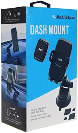 Mobile Spec MBM11102 Magnetic Clip Dash Mount – Ultimate 360-Degree Phone Holder for Safe, Hands-Free Driving in Sleek Black
