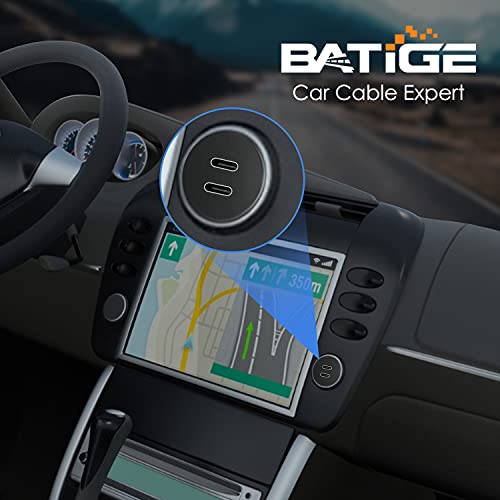 BATIGE Waterproof Dual Port USB-C 3.1 Flush Mount Cable for Vehicles – 3 ft Male to Female Extension for Car, Truck, Boat, and Motorcycle – High-Speed Data Transfer and Charging Solution with Sleek Design and Enhanced Durability