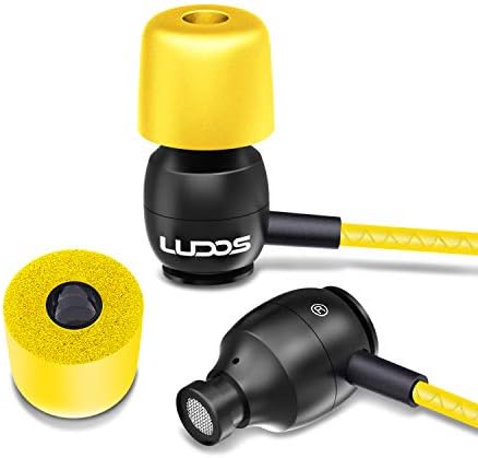LUDOS Clamor Wired Earbuds – Premium Noise-Isolating In-Ear Headphones with Memory Foam Tips, Built-in Microphone, 5-Year Warranty – Perfect for i Phone and Samsung Users, Ideal for Students and Small Ears in Stylish Pink – Ultimate Sound Quality and Comfort for Everyday Use
