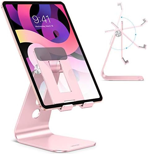 OMOTON Versatile Adjustable Tablet Stand for Desk – Enhanced Stability with Extended Arms for i Pad Pro/Air/Mini & Larger Smartphones – Stylish Purple Holder for Optimal Viewing Comfort and Clutter-Free Workspace