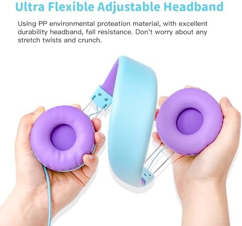 Olyre Lightweight Wine Red Kids Headphones – Ergonomic Wired Earphones for Toddlers – Superior Audio Quality with Tangle-Free Design – Comfortable, Durable & Stylish for School, Travel, and Home Use – Ideal for Young Listeners and Seamless Compatibility with Tablets and Smartphones