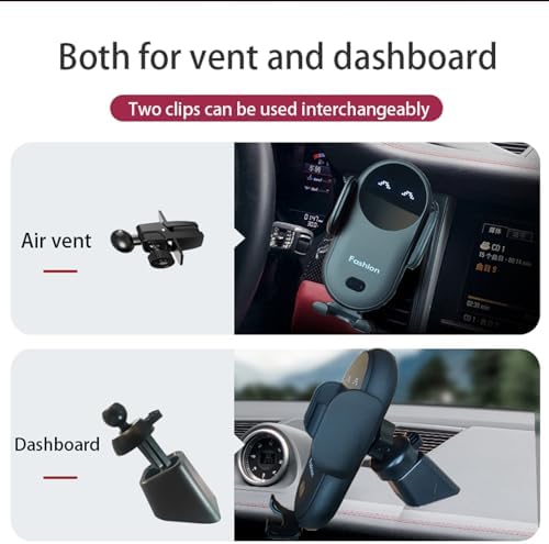 Vibrant Red Automatic Wireless Car Charger Mount – Effortless One-Handed Operation Smartphone Holder for i Phone & Samsung – Rapid Charging for Air Vent or Dashboard Use – Enhance Your Driving with Secure Support & Stylish Convenience