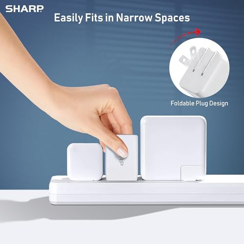 Optimize Your Charging Routine with the Sharp 35 W Dual USB-C Charger – Compact Ga N Fast Charging Adapter for i Phone 15, i Pad Pro, and More – Foldable, Portable Design for Effortless Charging Anywhere – Versatile Compatibility for All Your Essential Devices