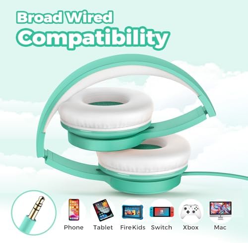 Tune Flux Safe Sound Kids Headphones – Wired Toddler Audio Gear with 85 d B Volume Limiting for Hearing Protection – Comfortable Foldable Design in Purple for School, Travel, and Tablet Use – Premium Stereo Sound for Young Listeners