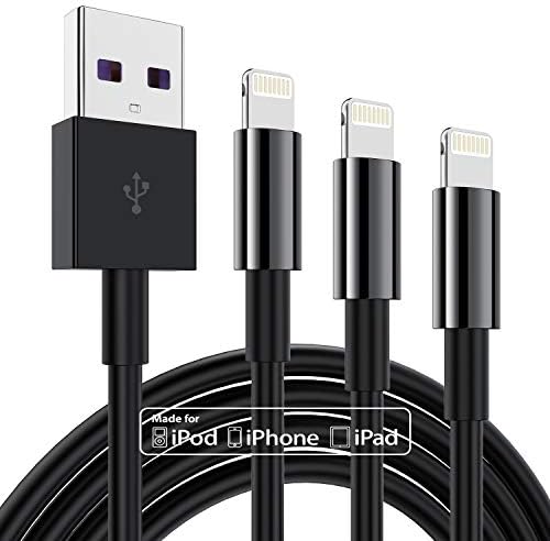 Premium 3-Pack Apple MFi Certified Lightning to USB Charger Cables – 6 FT Durable Fast Charging Cords for i Phone 13/12/11/11 Pro/11 Max/X/XS/XR/XS Max/8/7/6 – Enhanced Performance and Extended Reach for Seamless Device Connectivity