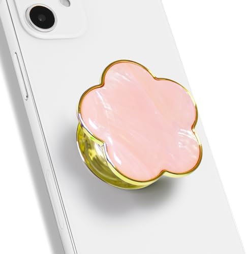 Chic Mother of Pearl Daisy Floral Phone Grip & Stand – Stylish Magnetic Phone Holder for Secure One-Handed Use and Hands-Free Viewing (Crème) – Ideal Floral Accessory for Enhanced Mobile Experience and Compatibility with Mag Safe Devices