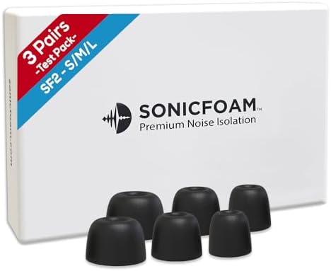 Premium Memory Foam Earbud Tips for Ultimate Noise Isolation – 20 Pack of Comfortable Replacement Foam Tips for In-Ear Headphones (SF3 Small, Black) – Elevate Your Sound Experience with Enhanced Compatibility and Comfort