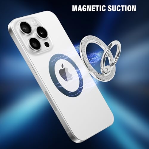 Glamorous Guppy Magnetic Phone Ring Holder – 360° Rotating Glitter Grip for i Phone 12-16 Pro Max – Stylish Mag Safe-Compatible Accessory for Enhanced One-Handed Control – Elevate Your Mobile Experience with Secure Stability and Chic Design