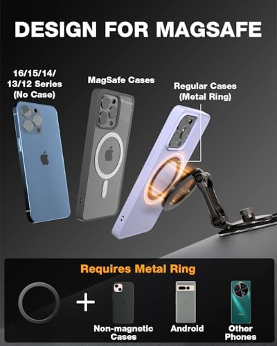 Elevate Your Tesla Experience with the Smolink All-Metal Magnetic Phone Mount – Premium Magnetic Holder for Tesla Model 3, Y, S, X, Compatible with Mag Safe and All Smartphones, Foldable Design for Sleek Aesthetics and Enhanced Durability, Perfect Car Dashboard Accessory for Hands-Free Navigation and Secure Device Attachment, Black Finish for a Refined Look