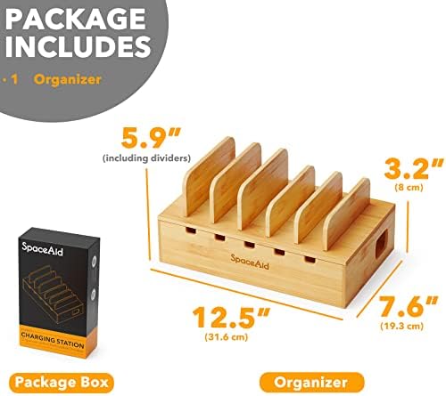 Eco-Friendly Bamboo Multi-Device Charging Station – Sleek Desk Organizer for Phones, Tablets & Laptops with Fast Charging Ports – Minimalist Docking Solution for a Clutter-Free Workspace – Sustainable Tech Accessory for Modern Living Spaces