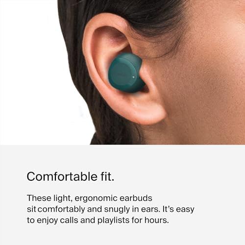Belkin Sound Form Bolt True Wireless Earbuds – Unmatched 28-Hour Battery Life, IPX4 Water & Sweat Resistance, Effortless Wireless Charging, USB-C Compatibility – Stylish Teal Earbuds for Active Lifestyles and Superior Audio Quality
