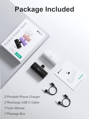 5000 m Ah Dual Pack Portable Power Bank for i Phone – MFi Certified Lightweight Charger with Built-in Cable for i Phone 14/13/12/11/XR/8 Plus Pro Max – Rapid Charging & Compact Design for On-the-Go Convenience