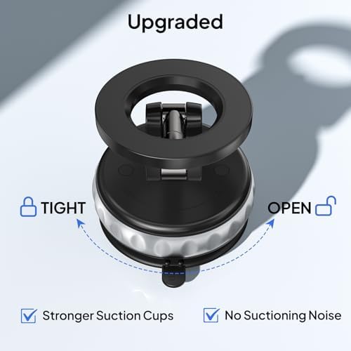 Ultimate 360° Adjustable Magnetic Car Phone Mount – High-Performance Vacuum Suction Holder for Enhanced Smartphone Stability and Safety – Sleek Black Design with Universal Compatibility for All Smartphone Models