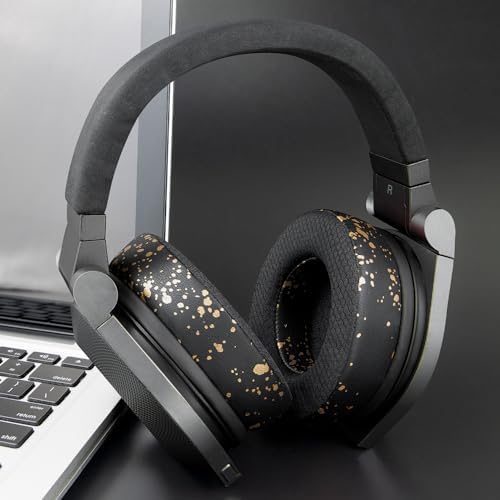 Premium SOULWIT Mesh Earpads for JBL Synchros E50, E50 BT, S500, S700 Wireless Headphones – Ultimate Noise Isolation and Comfort Upgrade in Stylish Black Gold – Durable Replacement Cushions for Enhanced Audio Experience