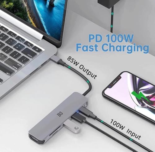 Maximize Your Device Connectivity with Our 7-in-1 USB C Hub to HDMI Adapter – High-Speed Multi-Port Dongle for Mac Book Pro, i Pad Pro, Surface & More – 4 K HDMI Output, 100 W Power Delivery, USB 3.0/2.0, SD/TF Card Readers for Effortless Data Transfer and Enhanced Productivity – Ideal for Professionals & Creatives Seeking Reliable Performance and Seamless Multi-Device Integration