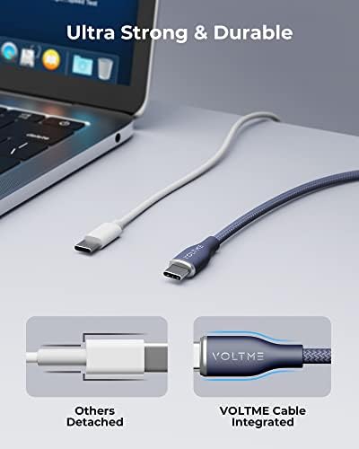 VOLTME 6 ft USB C to USB C Cable (2 Pack) – 60 W Fast Charger for Mac Book Pro 2020, Galaxy S21, i Pad Pro, and Nintendo Switch – Durable High-Speed USB 2.0 Charging Solution for Seamless Connectivity and Enhanced Performance