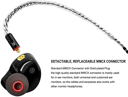 Premium Dual Driver In-Ear Monitors – High-Fidelity Wired Earbuds with MMCX Detachable Cables, Noise-Isolating Design for Musicians & Athletes – Stylish Wood Grain Finish, Ultimate Comfort & Compatibility