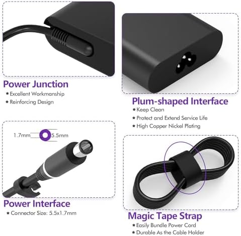 Ultra Slim 240 W Ga N Laptop Charger for Dell Alienware & Precision Series – High-Efficiency AC Power Supply with Enhanced Durability, 19.5 V Compatibility, and 12-Month Warranty for Optimal Performance