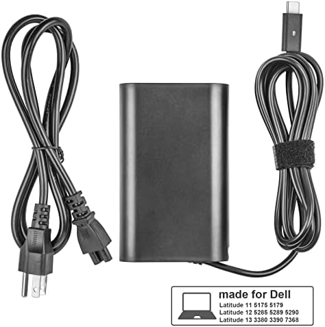 High-Speed 65 W USB-C Laptop Charger for Dell XPS & Latitude Models – Enhanced Compatibility with Multi-Protection Technology, UL Listed Safety Assurance, and Direct Manufacturer Quality for Optimal Performance