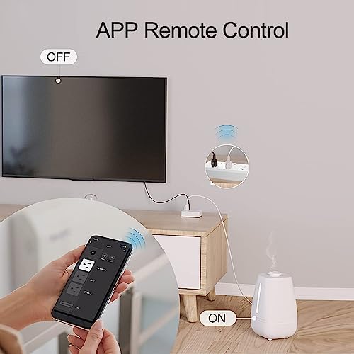 Smart Power Strip with Voice Control – Usee Link 4 AC Outlets & 4 USB Ports (2 A, 2 C) Surge Protector, 5 ft Cord, Wi-Fi Enabled for Alexa & Google Home, No Hub Required, Sleek Black Design for Modern Charging Solutions