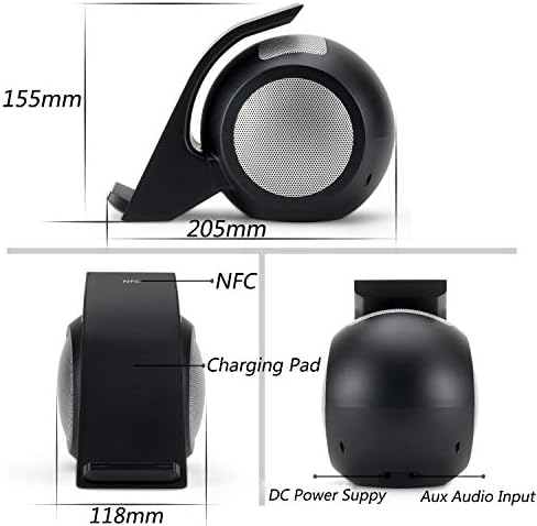 CENSHI WN1 Premium Bluetooth Speaker Docking Station with High-Fidelity Sound, Fast Wireless Charging and Hands-Free Mic for i Phone & Samsung – Sleek Black Design for Effortless Home and Office Integration