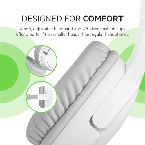 Belkin Sound Form Mini Kids Wireless Bluetooth Headphones – Safe 85 d B Volume Control, 30-Hour Playtime, Built-In Microphone – Lightweight On-Ear Style for i Phone, i Pad, Fire Tablet & More – Ideal for Learning, Entertainment & Safe Listening