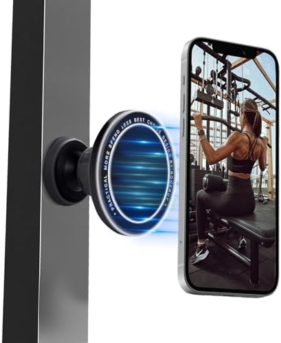Revolutionary Magnetic Gym Phone Holder – 360° Rotating Mount for Mag Safe & i Phone 12-16 Series – Dual Magnetic Security & Easy Installation – Essential Portable Fitness Accessory for Uninterrupted Workouts