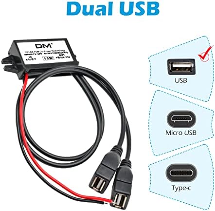 Aideepen Dual-Pack 24 W DC-DC Converter Module – High-Efficiency 12 V/24 V to 5 V USB-A Car Charger for Rapid Device Charging and Universal Compatibility in Automotive Applications