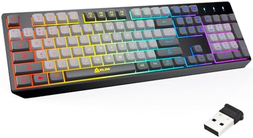 KLIM Chroma RGB Wireless Gaming Keyboard – Ultimate Performance with Long-Lasting Rechargeable Battery, Quick Typing & Water-Resistant Design for PC, PS5, PS4 & Mac – Elevate Your Gameplay with Stunning Backlighting & Enhanced Compatibility