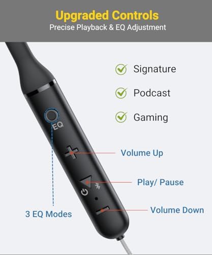 Transform Your Listening Experience with Home Spot Wireless Neckband Headphones – Superior 27 d B Noise Isolation, apt X HD Streaming, Ergonomically Designed for Comfort, 40-Hour Playtime, OSHA Compliant – Customizable EQ Modes for Personalized Audio Bliss