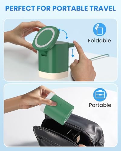 Travel-Ready Joy Geek 3-in-1 Wireless Charging Station – Fast Mag-Safe Charger for i Phone 16-12 Series, Apple Watch Series 10-2, and Air Pods Pro – Ultimate Compatibility and Speed for On-the-Go Lifestyle