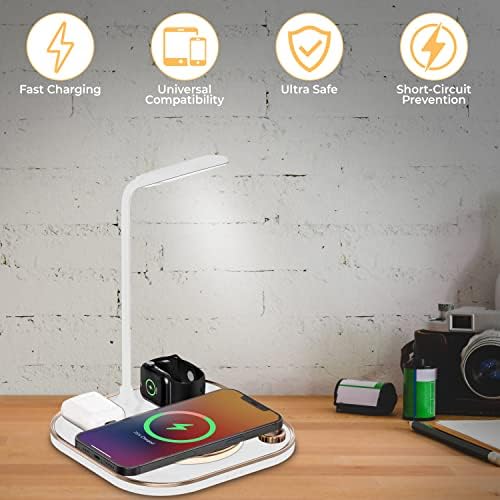 Revolutionize Your Workspace with the Ultimate 3-in-1 LED Desk Lamp and Qi Wireless Charger – 15 W Fast Charging for All Devices – Versatile 360° Adjustable Hose for Tailored Illumination – Modern Aesthetic Perfect for Any Office – Eco-Conscious and Durable Lighting Solution for Enhanced Productivity