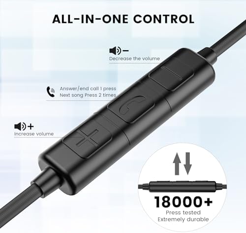 MOSWAG High-Fidelity Wired Earbuds with Built-In Microphone – Universal 3.5 mm Jack Earphones for Smartphones, Laptops, MP3 Players & More – Lightweight, Tangle-Free Design for Ultimate Comfort and Durability