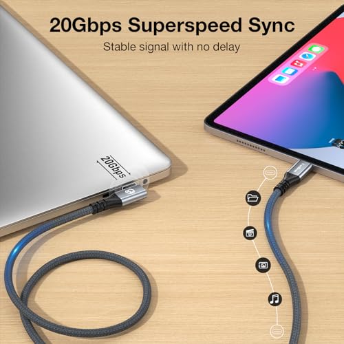Revolutionize Your Charging and Data Transfer with Use Bean 240 W USB C to USB C Cable – 10 FT Dual Pack, Featuring 20 Gbps High-Speed Connectivity, Right-Angle Design for Effortless Access, and 4 K Video Output Compatibility for i Phone 15 Pro Max, Galaxy S24/S23, Mac Book, and i Pad Pro Air – Built for Durability and Flexibility to Enhance Your Everyday Tech Experience