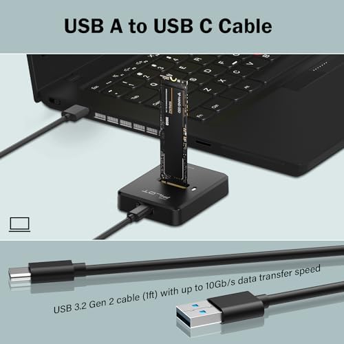 Ultra-Fast M.2 NVMe & SATA to USB-C Docking Station with RGB Lighting – Versatile SSD Reader for M Key & B+M Key Drives, Compatible with 22110, 2280, 2260, 2242, 2230 Sizes – Ideal for Professionals Seeking Quick Data Transfer and Stylish Storage Solutions