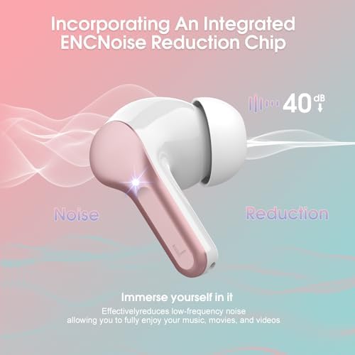 Elevate Your Audio Experience with Bluetooth 5.3 Wireless Earbuds – Hi-Fi Stereo Sound, 40-Hour Battery Life & Advanced Noise Cancelling for Ultimate Focus – IP7 Waterproof Design Perfect for Sports and Everyday Use – Seamless Compatibility with i OS & Android Devices